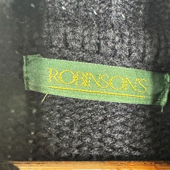 Robinsons Sweater Womens Black Small Ski Print Winter Mock Neck Cabincore Casual - Picture 3 of 9